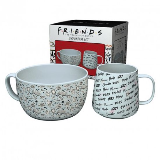 Εικόνα της FRIENDS - Breakfast Set Mug + Bowl - Doodle