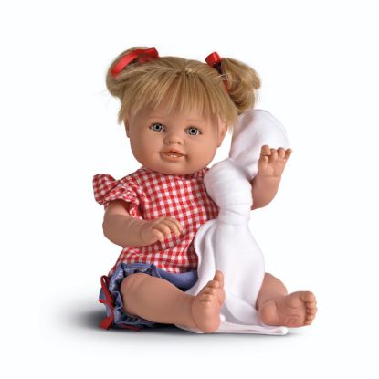 Εικόνα της Magic baby κούκλα Daniela ξανθιά με κόκκινες κορδέλες