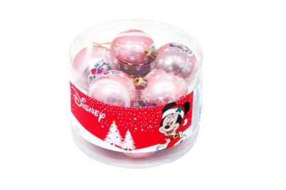 Εικόνα της Σετ 10 μικρές χριστουγεννιάτικες μπάλες ροζ χρυσό χρώμα Minnie Mouse