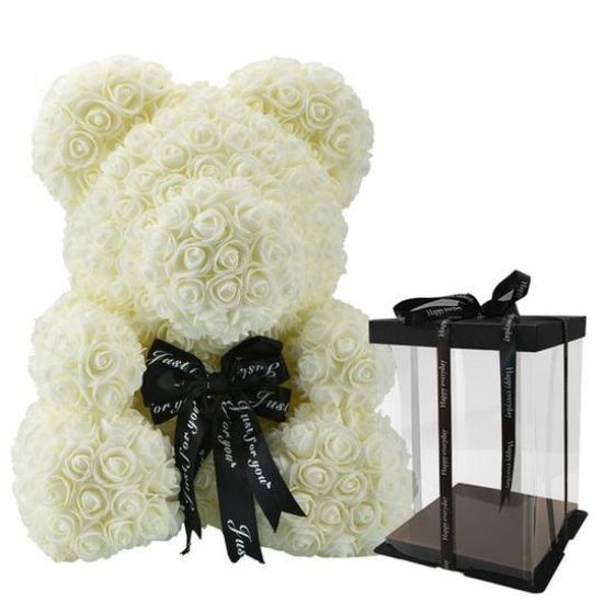 Εικόνα της ROSE BEAR CREAM WHITE 40CM