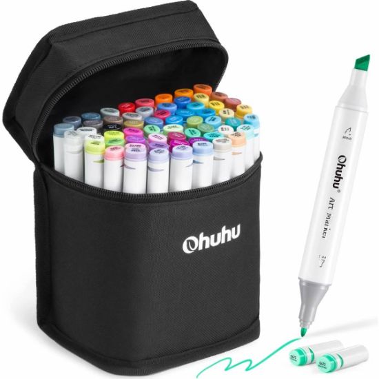 Εικόνα της Ohuhu Oahu Alcohol Art Markers Σετ 60 Μαρκαδόρων Fine & Chisel