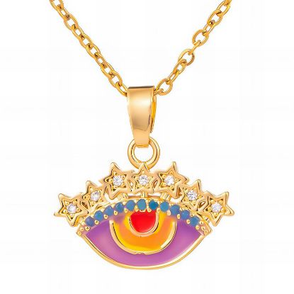 Εικόνα της "Evil Eye" Necklace, 18K Gold Plated Steel