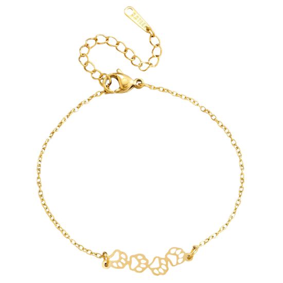 Εικόνα της "Paws" Bracelet, 18K Gold Plated Steel
