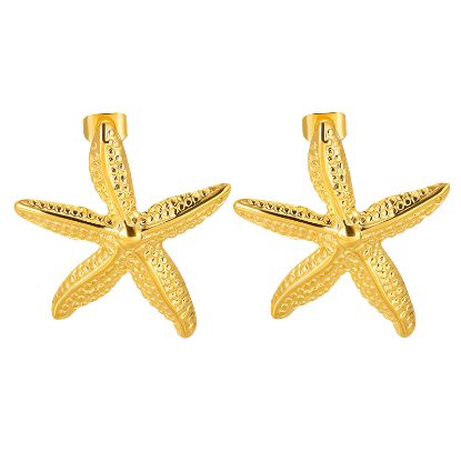 Εικόνα της "Starfish" Earrings, 18K Gold Plated Steel