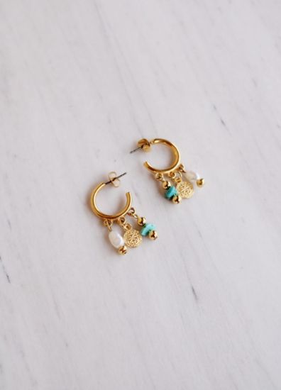 Εικόνα της Howlite Pearl Hoops