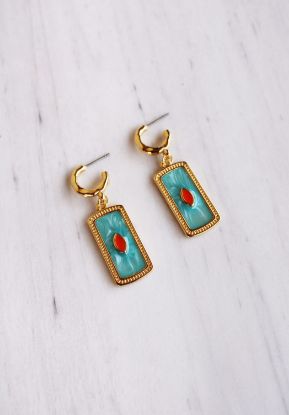 Εικόνα της Turquoise Rectangle Earrings