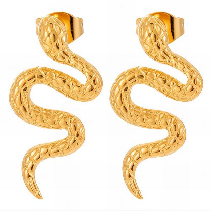 Εικόνα της "Snakes" Earrings, 18K Gold Plated Steel