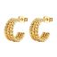 Εικόνα της Earrings, 18K Gold Plated Steel