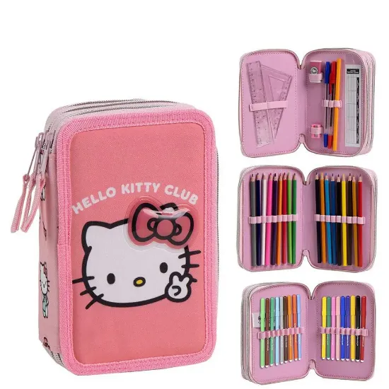 Εικόνα της Τριπλή Κασετίνα Ορθογώνια HELLO KITTY