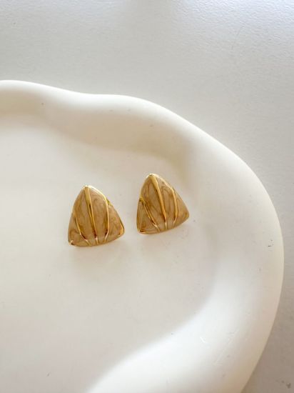 Εικόνα της Beige Gold Earrings