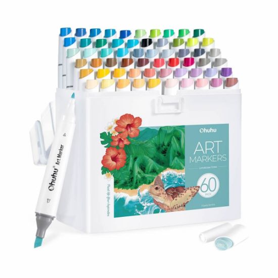 Εικόνα της Ohuhu Kaala Alcohol Art Markers Σετ 60 Tones Chisel & Fine